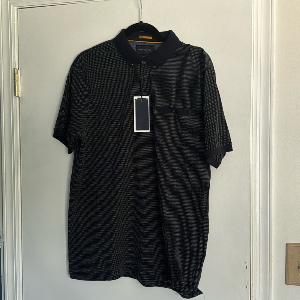 NWT Denim & Flower - Navy Dot Polo Shirt